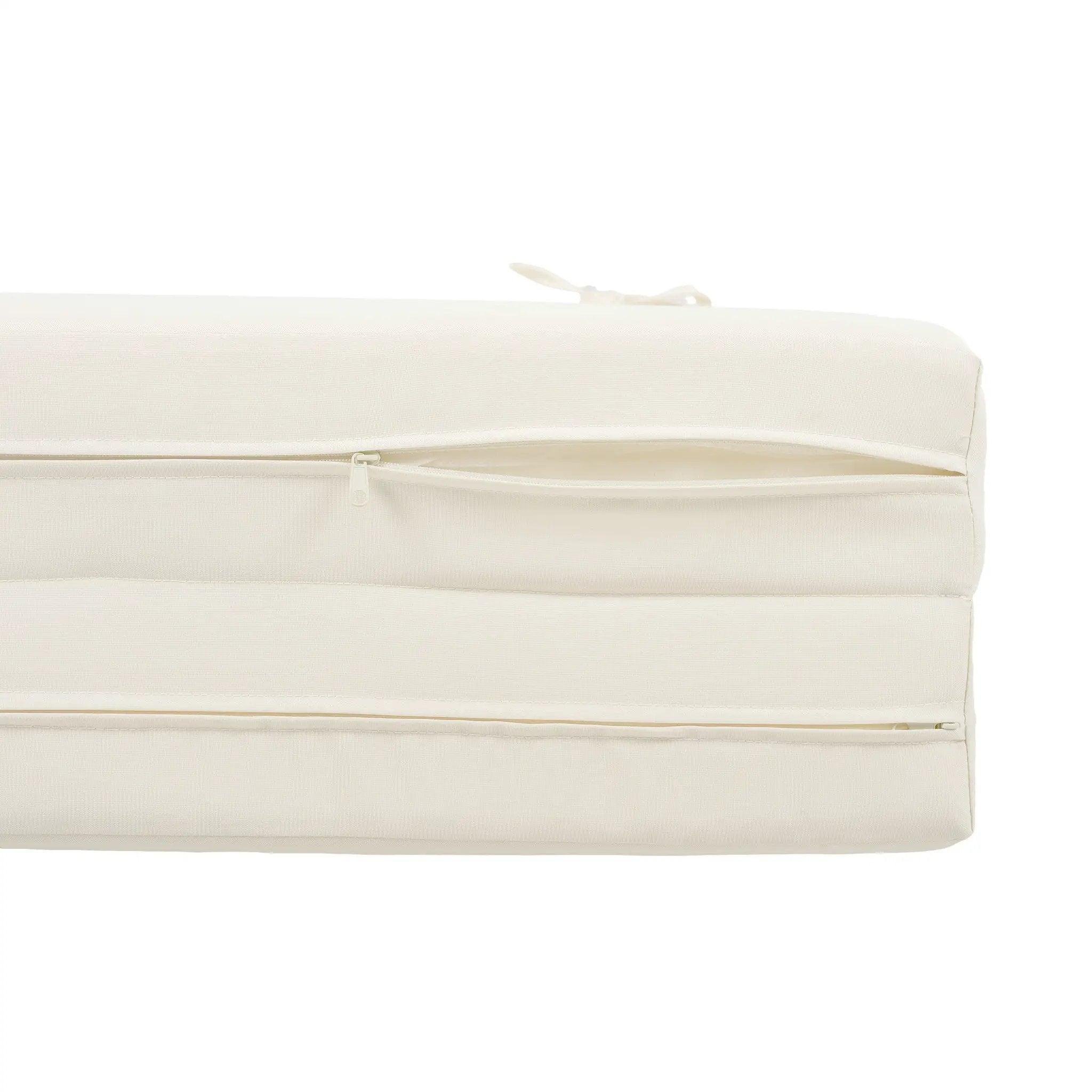 Outdoor Reclining Chair Cushion with Headrest in Beige by HouseOfZazla
