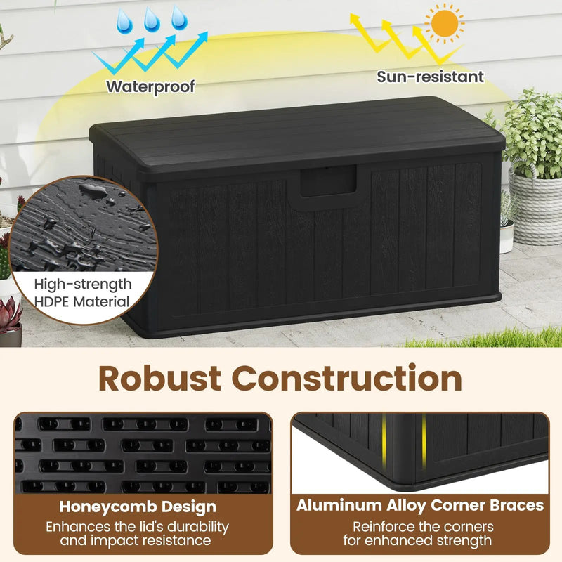 100 Gallon Large Deck Box with Lockable Lid for Patio by DirectDeals