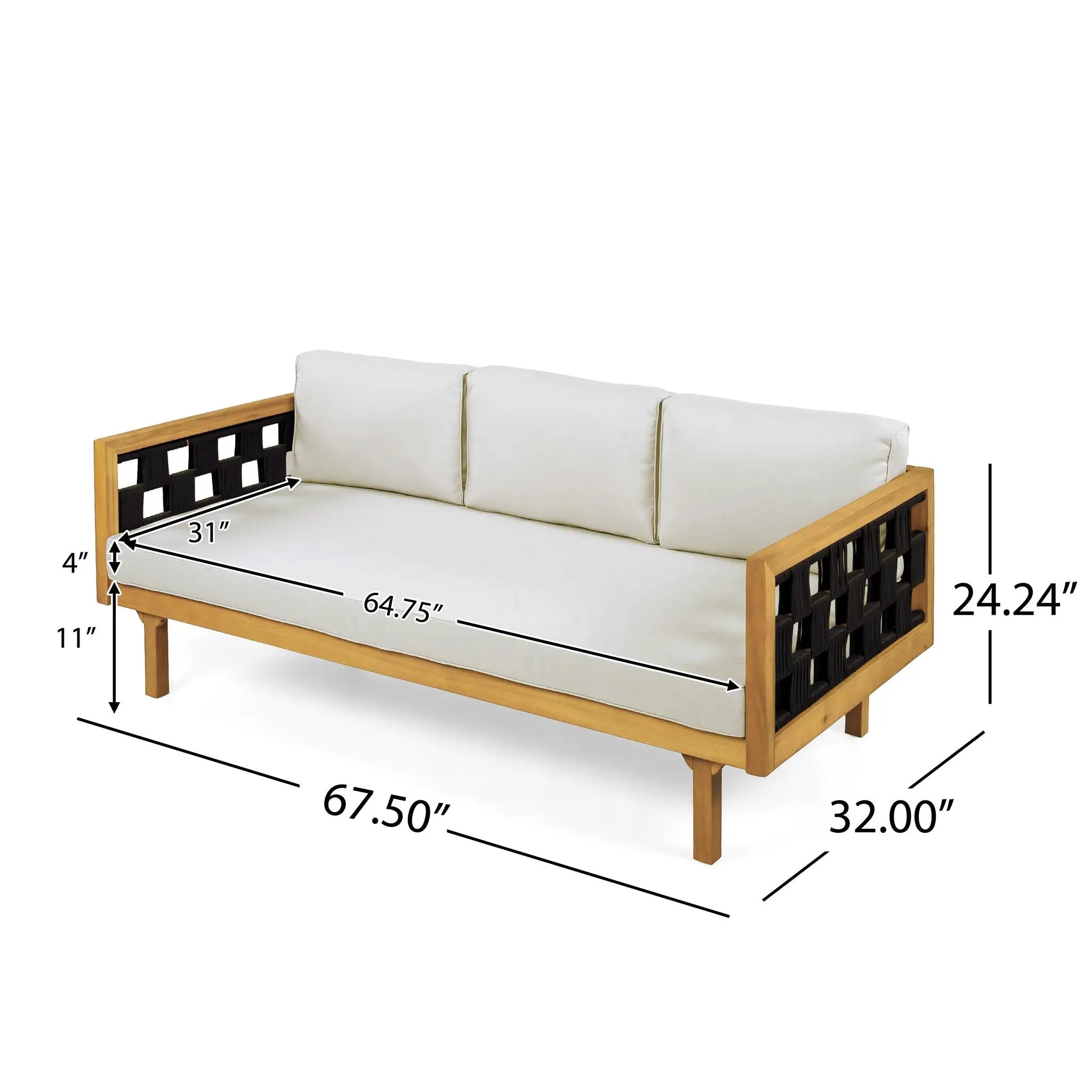 Luxury Acacia Wood Outdoor Daybed Set by HouseOfZazla
