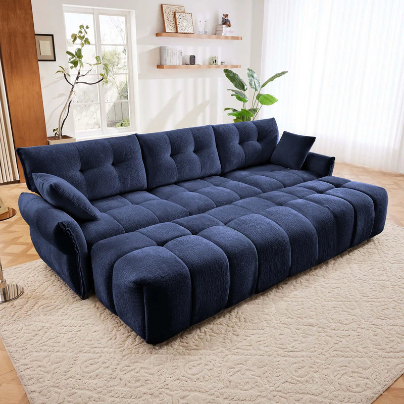 Sofa Set With Ottoman And Pillows, Textured, High Resilience Cushions by HouseOfZazla