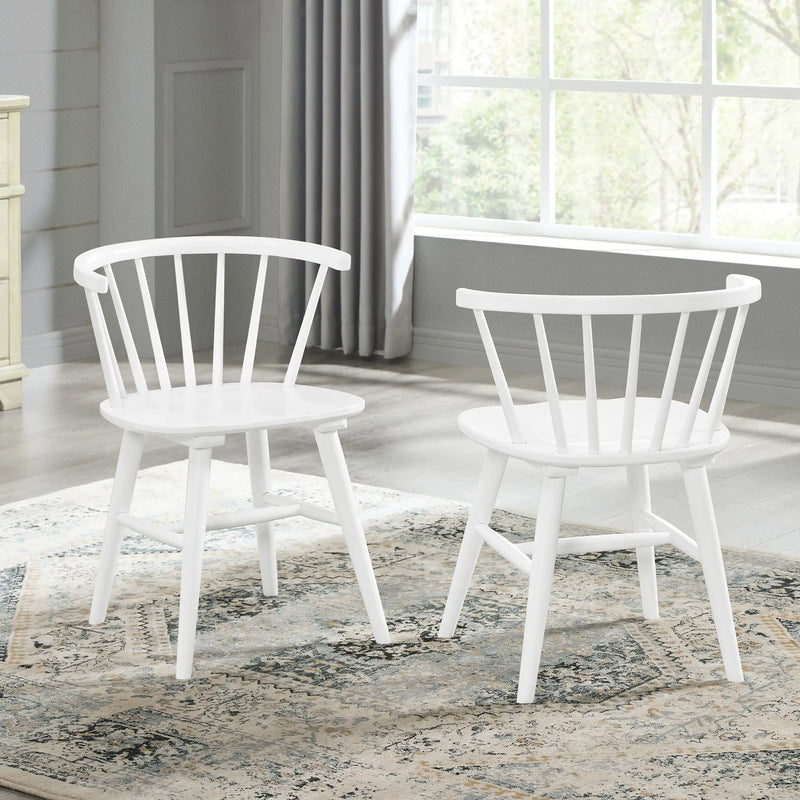 Edo - 5 Piece Dining Set, Trestle Dining Table With 4 Windsor Chairs - White by Unique Piece Furniture