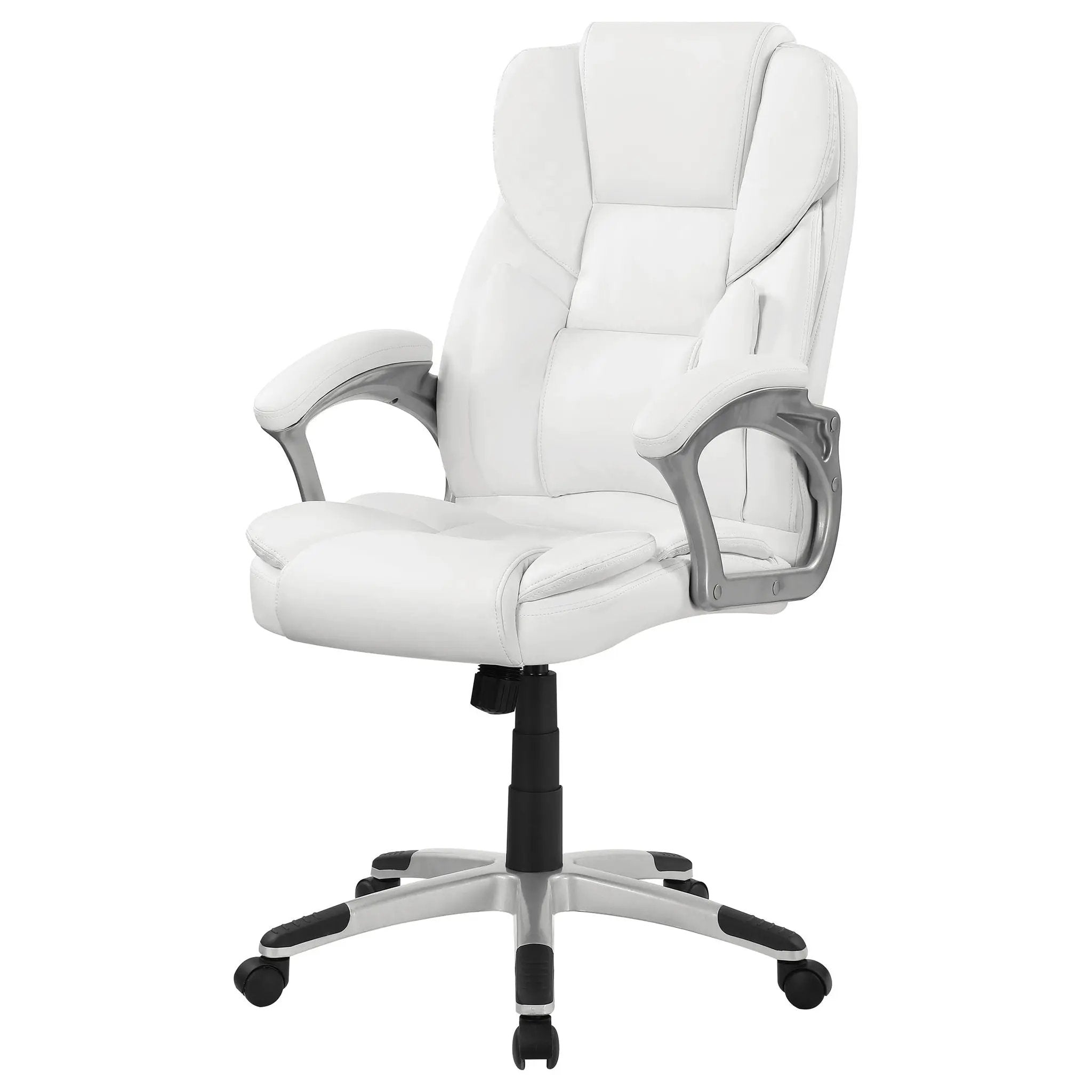 Kaffir - Upholstered Adjustable Home Office Desk Chair With Ergonomic Support And Smooth Swivel - White by HouseOfZazla
