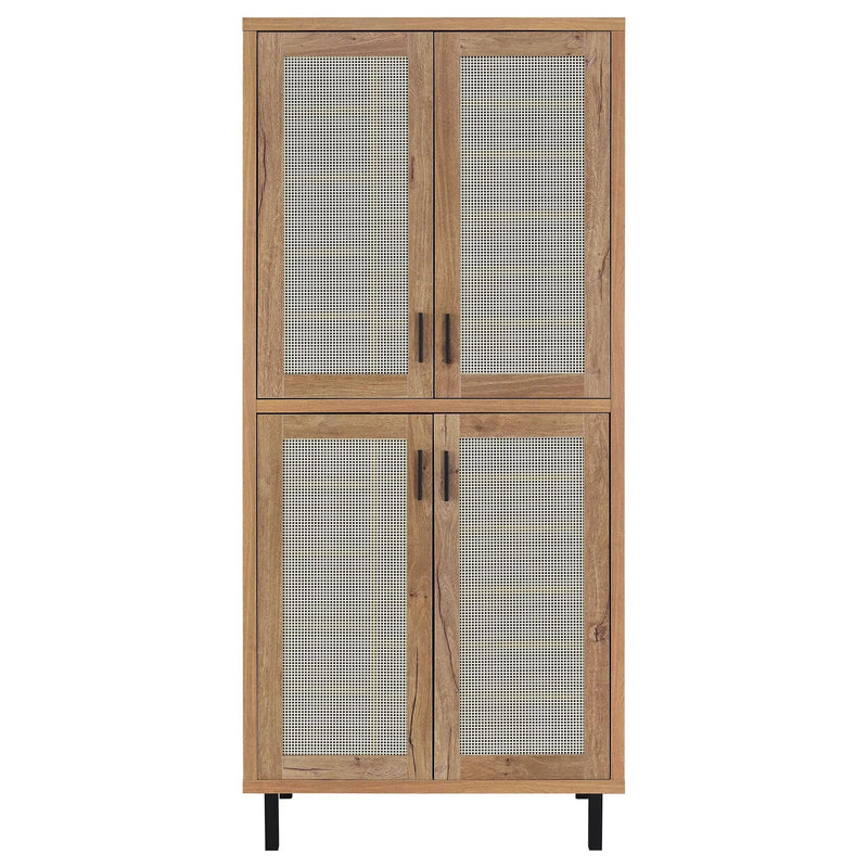 Teller 80-inch 4-door Tall Shoe Storage Cabinet Natural Oak by Unique Piece Furniture