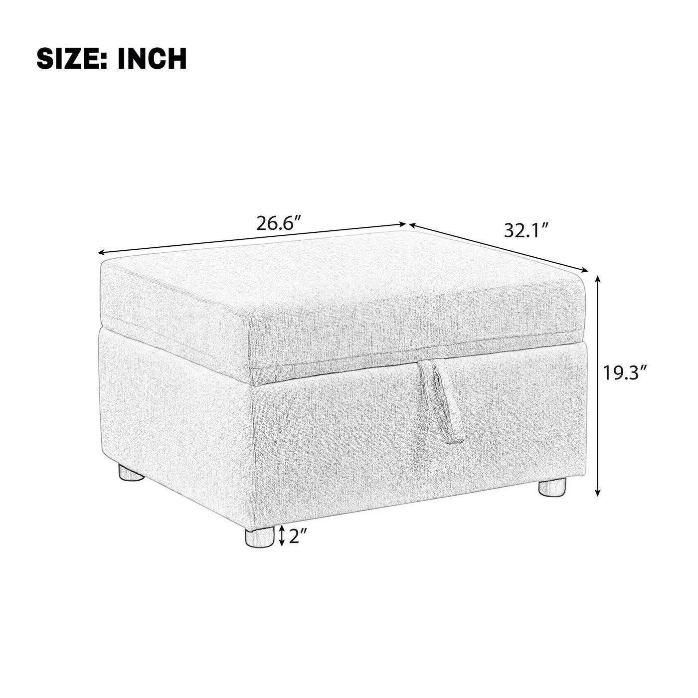 Movable Storage Ottoman Footrest For Living Room by HouseOfZazla