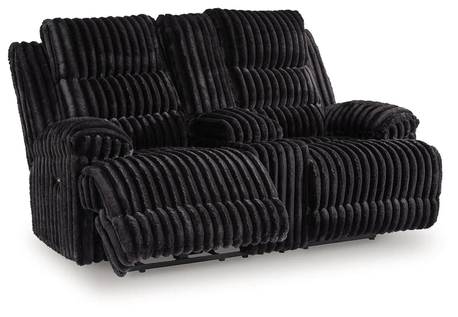 Rhine Falls - Double Reclining Power Loveseat With Console - Onyx by Unique Piece Furniture