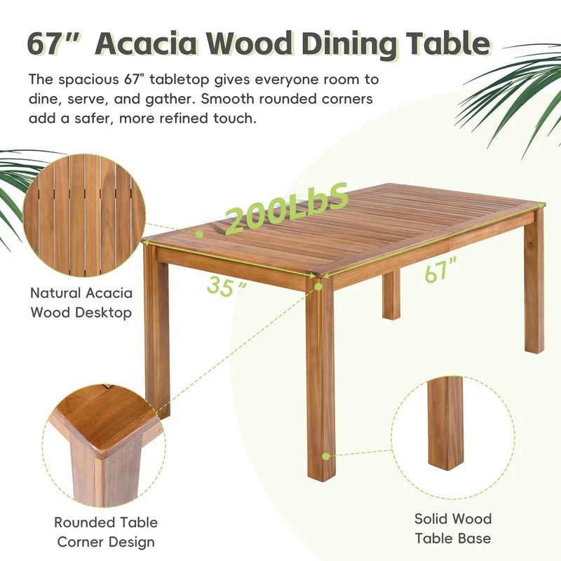 TOPMAX Patio 5pcs Wooden Dining Table Set by HouseOfZazla