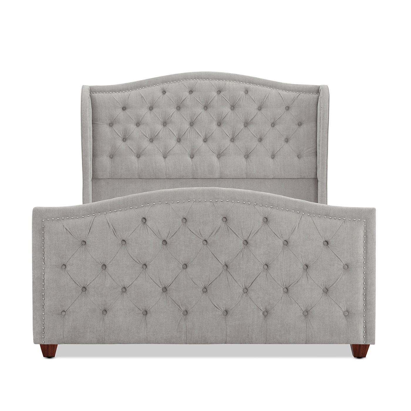 Marcella - Upholstered Shelter Headboard Bed Set by HouseOfZazla