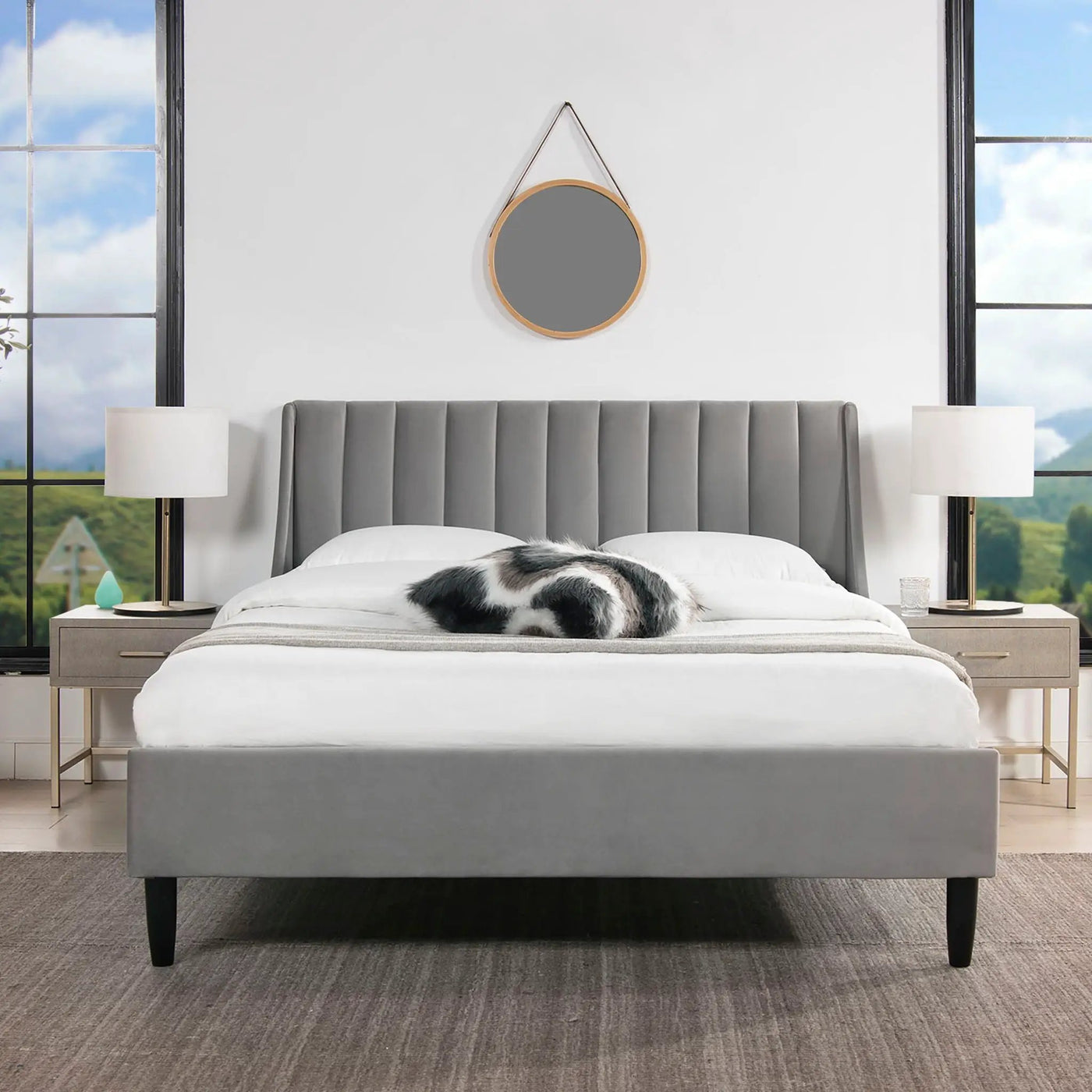 Aspen - Vertical Tufted Modern Headboard Platform Bed Set by Unique Piece Furniture