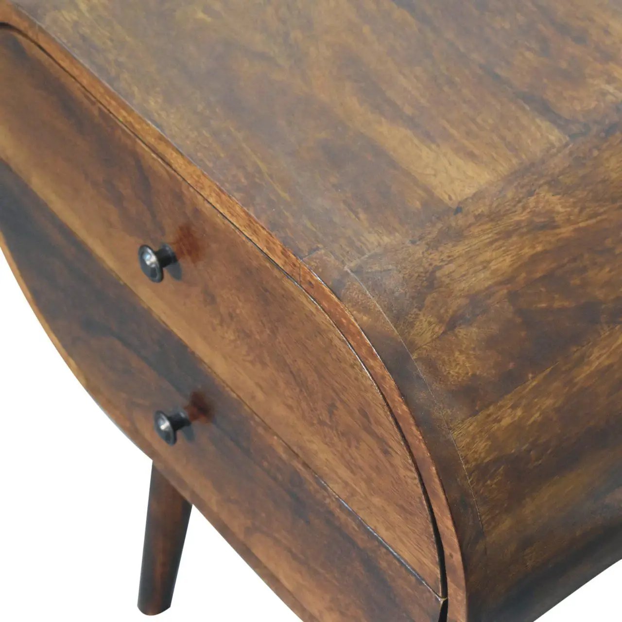 Large Chestnut Circular Bedside by Unique Piece Furniture