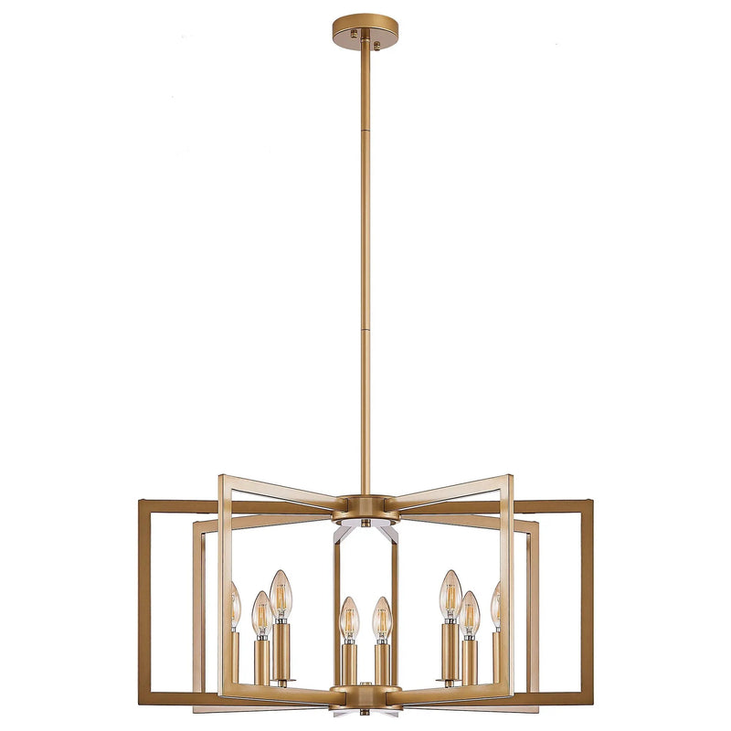 27' Modern Golden Geometric 8-Light Chandelier by HouseOfZazla