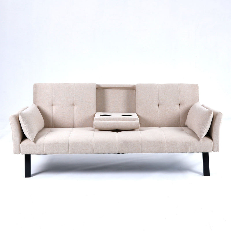 Sofa Bed With Foldable Design And Cup Holder by HouseOfZazla