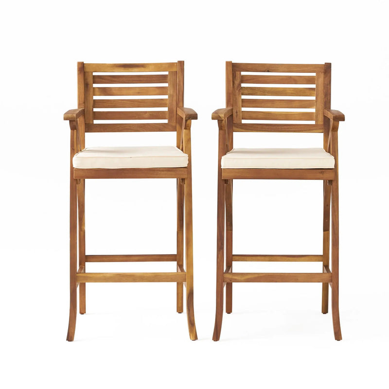 Barstool With Soft Curved Lines And Sturdy Frame (Set of 2) - Brown by HouseOfZazla