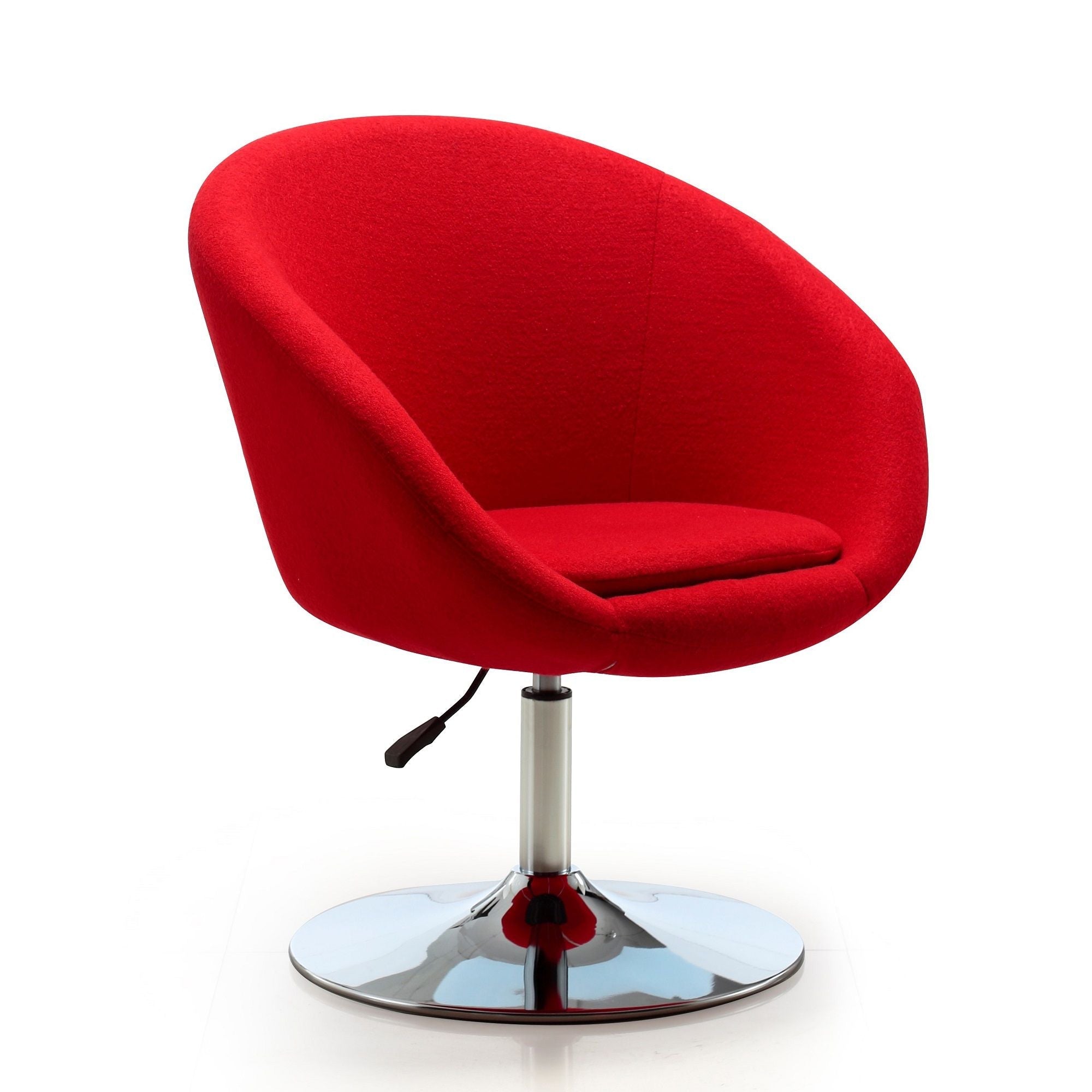 Upholstered Swivel Lounge Chair With Adjustable Height - Red by HouseOfZazla