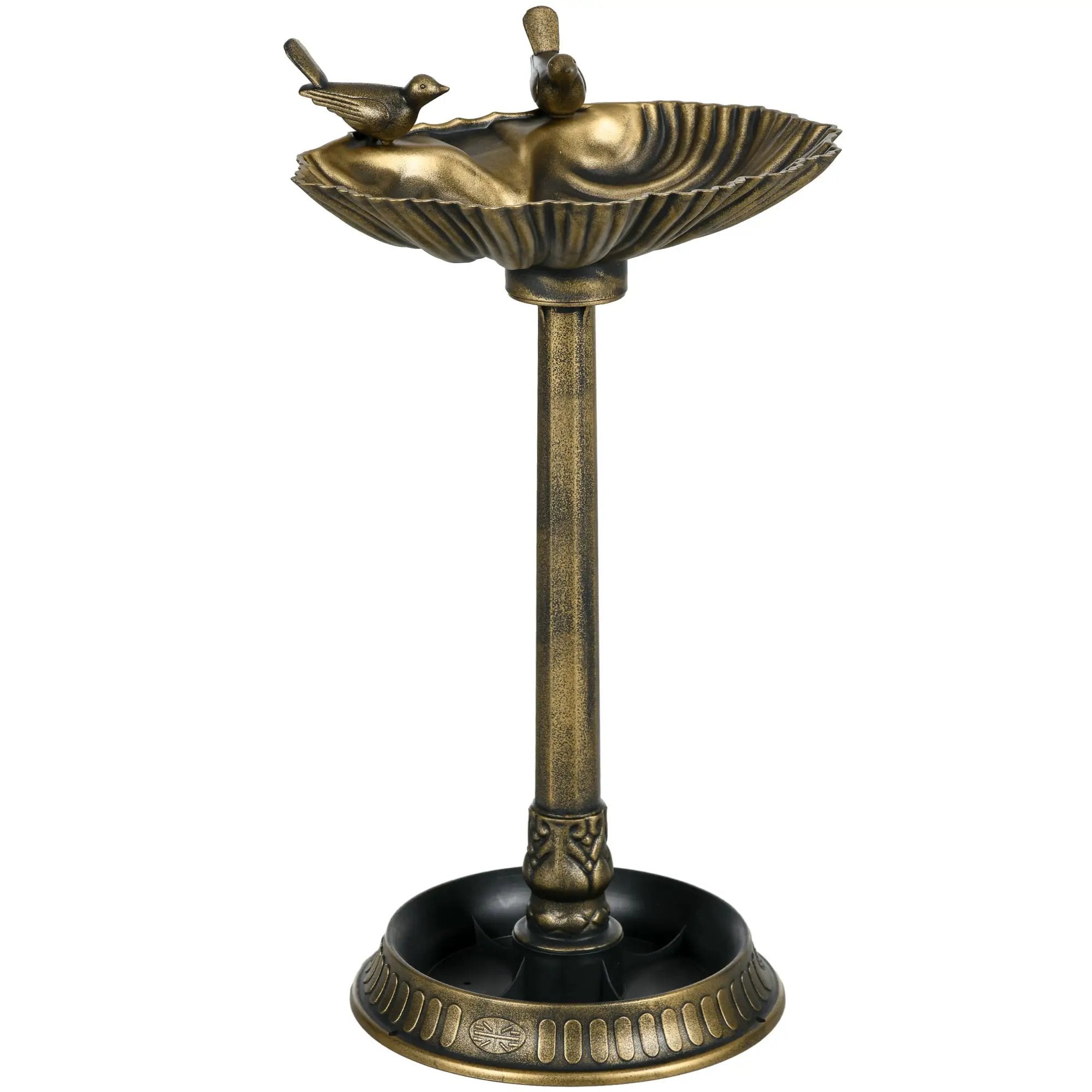 Outsunny 32' Antique Bird Bath with Pedestal Flower Planter Base by HouseOfZazla