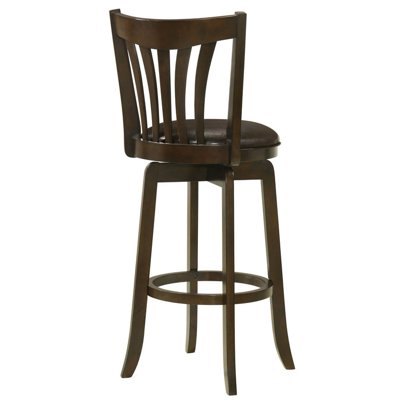 Lambert Wood Pub Height Swivel Bar Chair Dark Cherry by Unique Piece Furniture