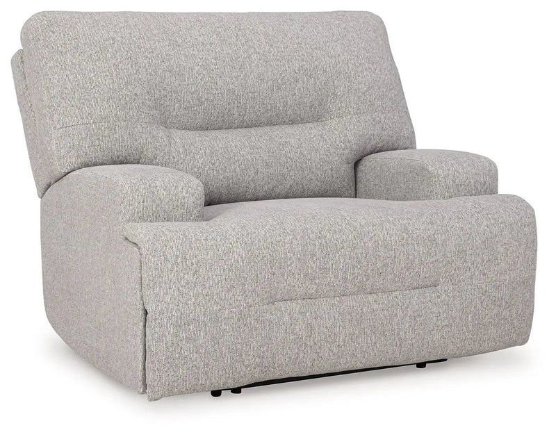 Acklen Place - 4 Pc. - 3-Piece Power Reclining Sectional Sofa With Raf Chaise, Wide Seat Power Recliner - Pewter by Unique Piece Furniture