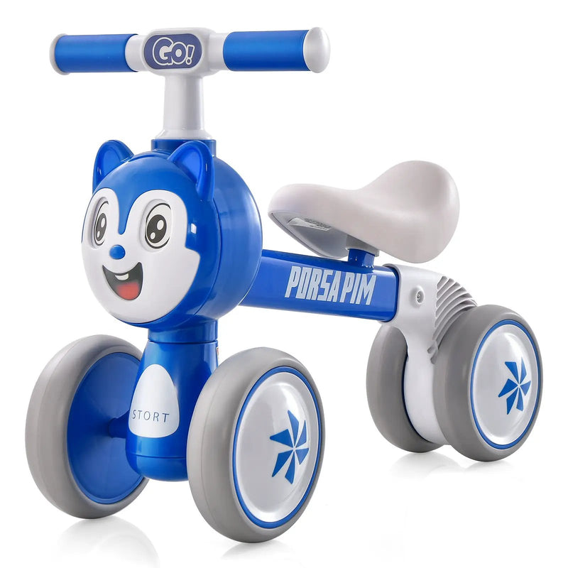 Baby Balance Bike No Pedal Lightweight Infant 4 Wheels Baby Bicycle-Blue by DirectDeals
