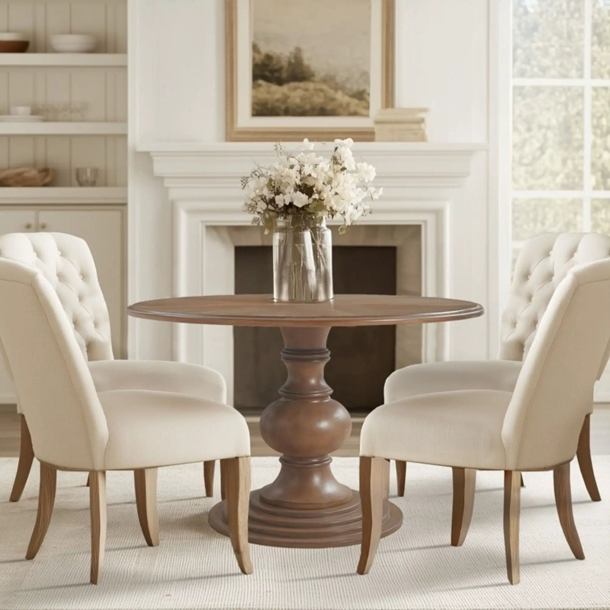 Round Pedestal Dining Table - Walnut by Unique Piece Furniture
