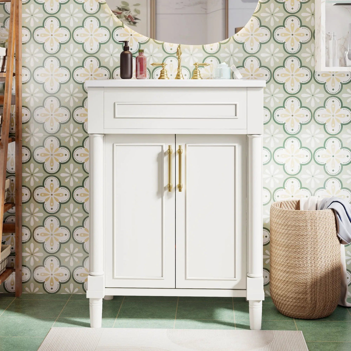 Bathroom Vanity With Integrated Sink and 2 Door Cabinet by HouseOfZazla