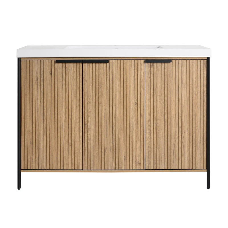 Modern Freestanding Bathroom Vanity With Resin Sink & Soft Close Cabinet Doors by Unique Piece Furniture