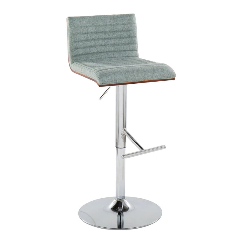 Mason - Contemporary Adjustable Barstool & Swivel With Straight T Footrest (Set of 2) by HouseOfZazla