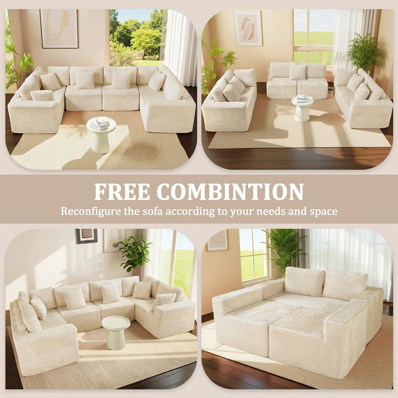 Modular U Shaped Sectional Sofa With Reversible Design by Unique Piece Furniture
