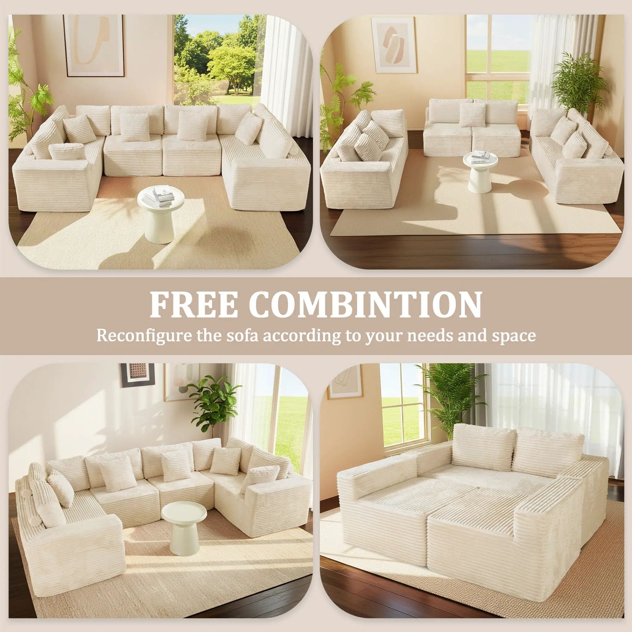 Modular U Shaped Sectional Sofa With Reversible Design by HouseOfZazla