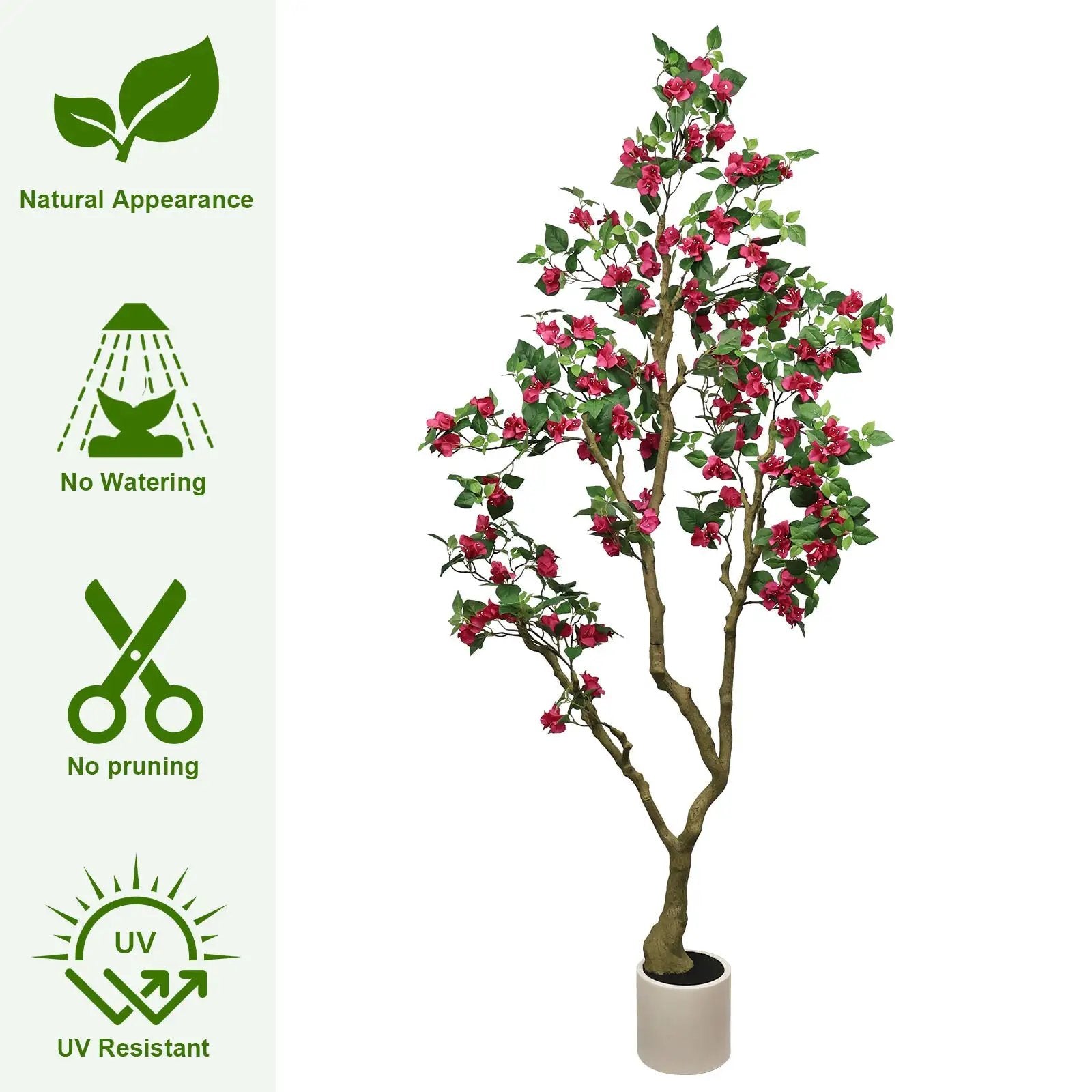 7Ft Artificial Bougainvillea Tree with Realistic Rose by HouseOfZazla