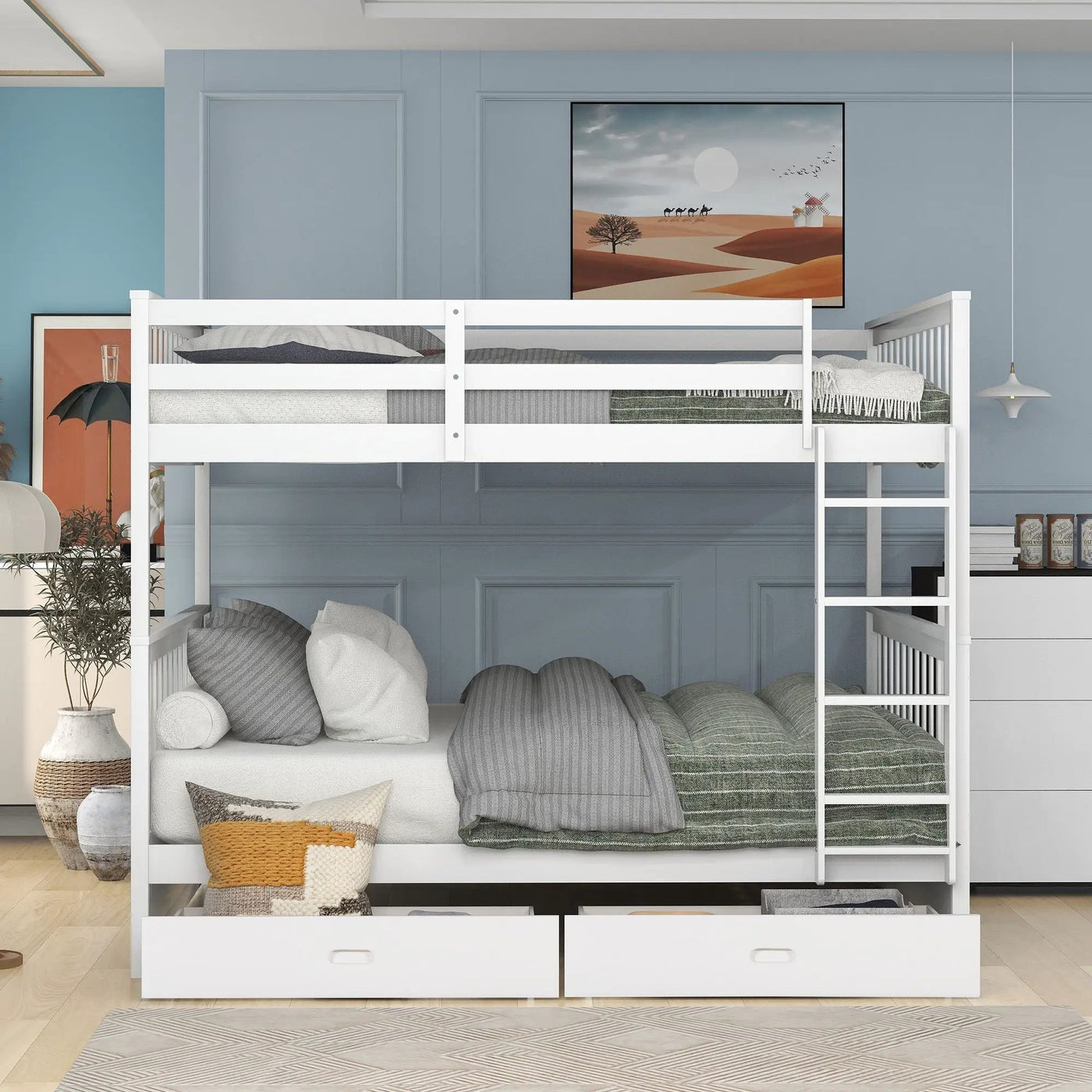 Bunk Bed With Ladders And 2 Storage Drawers by Unique Piece Furniture
