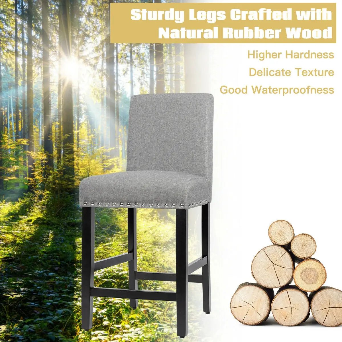 25 Inch Kitchen Chairs w/ Rubber Wood Legs by DirectDeals