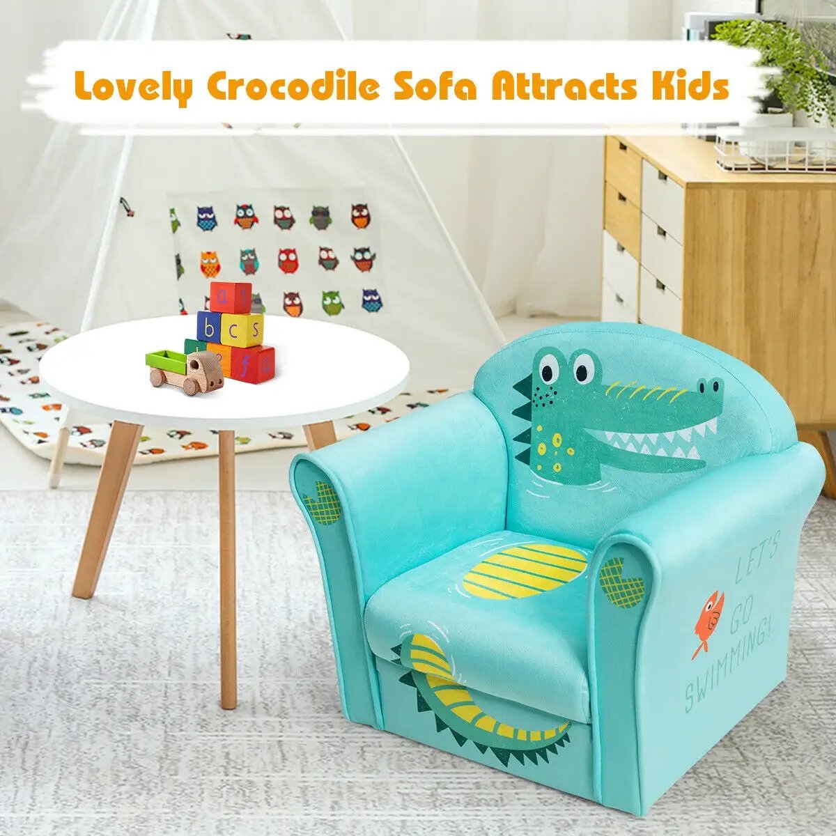 Kids Crocodile Armrest Upholstered Couch by DirectDeals