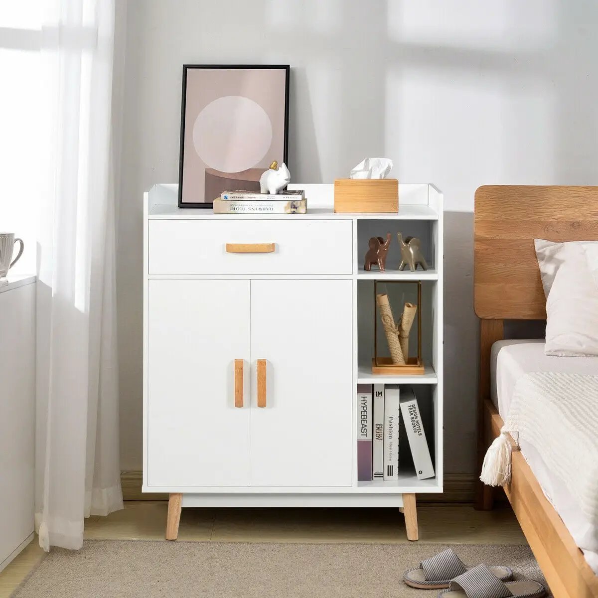 Floor Storage Cabinet Free Standing Cupboard Chest by DirectDeals