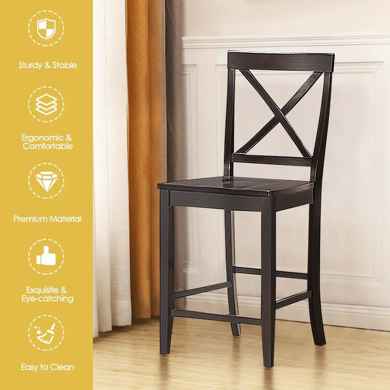 24 Inch 2 Pack Rubber Wood Frame Kitchen Chairs by DirectDeals