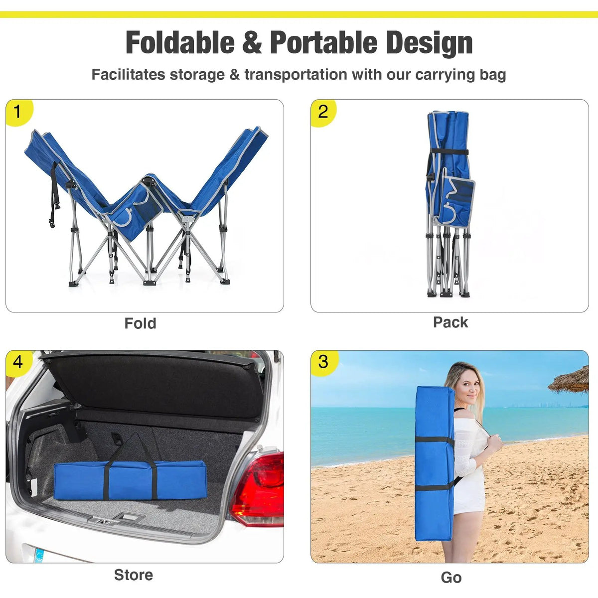 Folding Camping Cot with Side Storage Pocket Detachable Headrest, photo 15 of 16