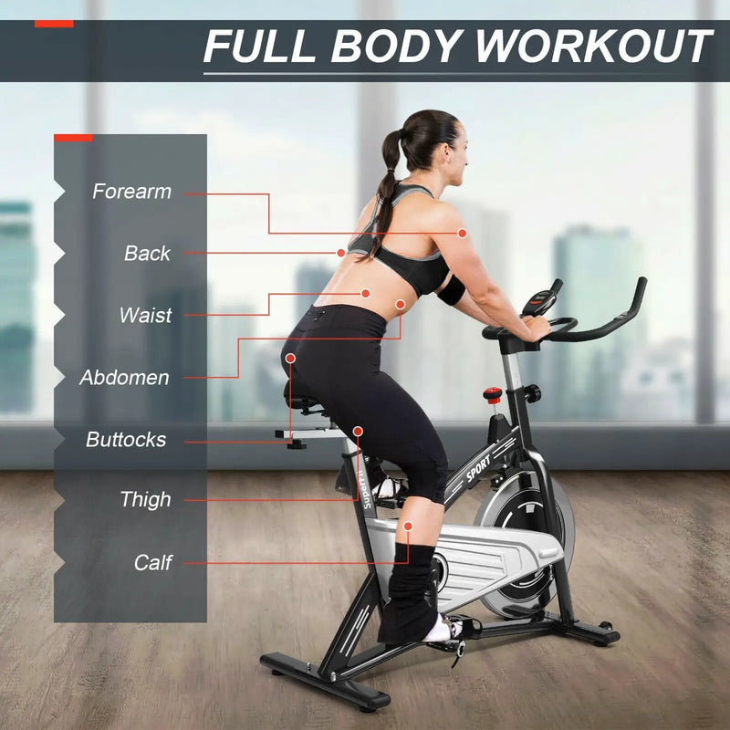 Indoor Exercise Cycling Bike with Heart Rate and Monitor by DirectDeals