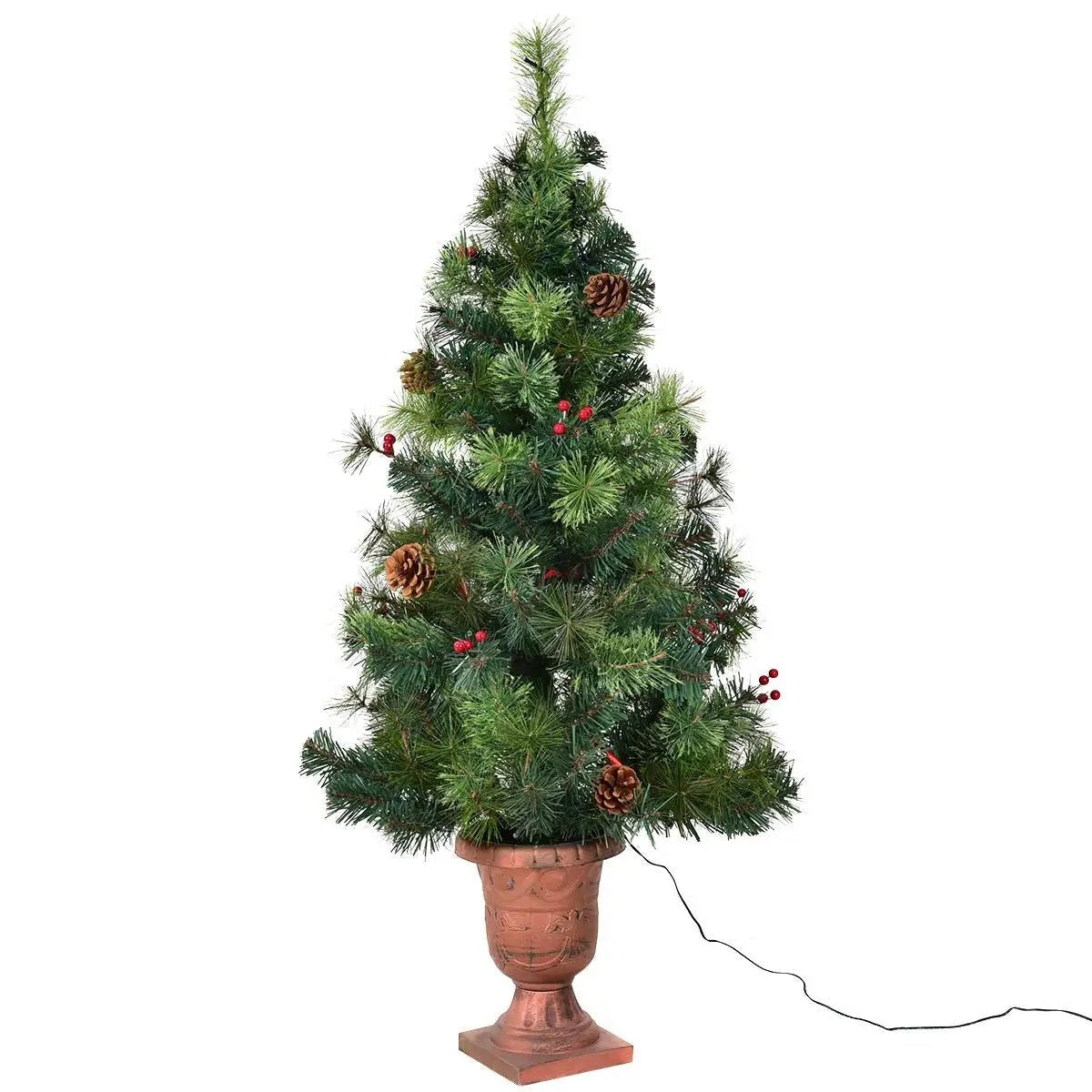 LED Christmas Tree with Red Berries Pine Cones, photo 5 of 20
