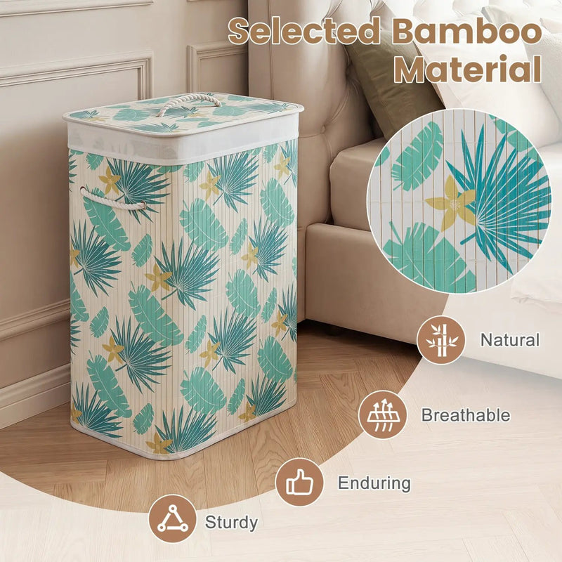 19 Gallon Bamboo Laundry Hamper with Removable Liner by DirectDeals