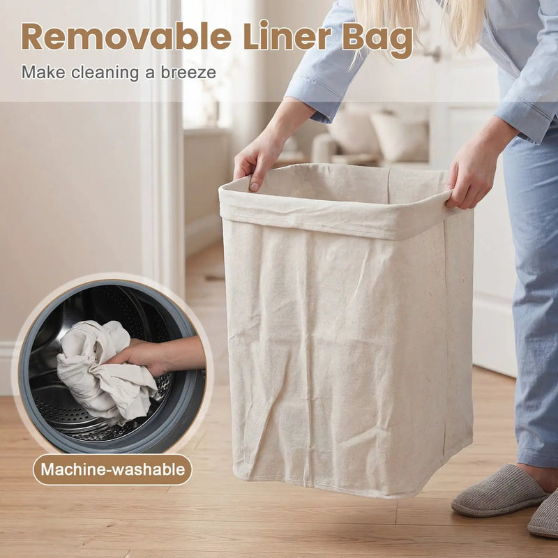 19 Gallon Bamboo Laundry Hamper with Removable Liner by DirectDeals