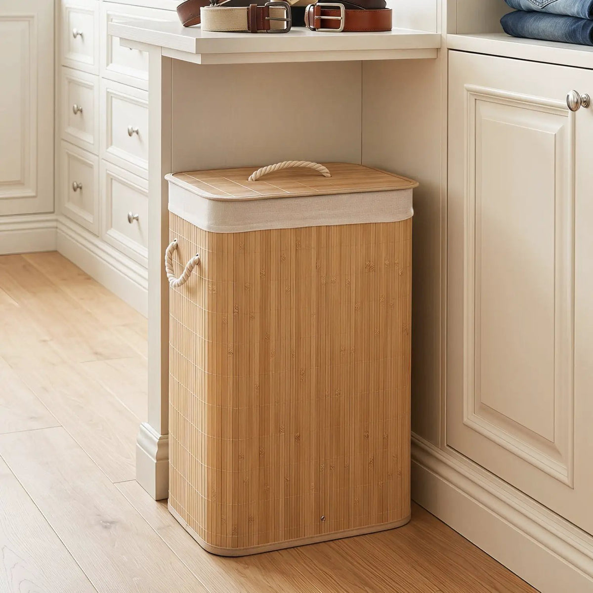 19 Gallon Bamboo Laundry Hamper with Removable Liner, photo 2 of 16