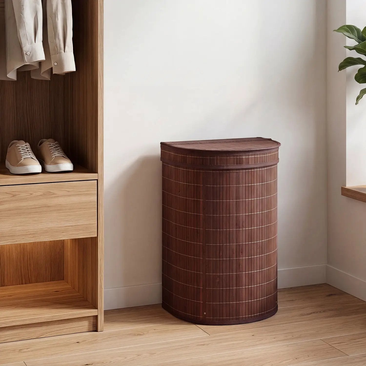 19 Gallon Bamboo Laundry Hamper with Zippered Lid by DirectDeals