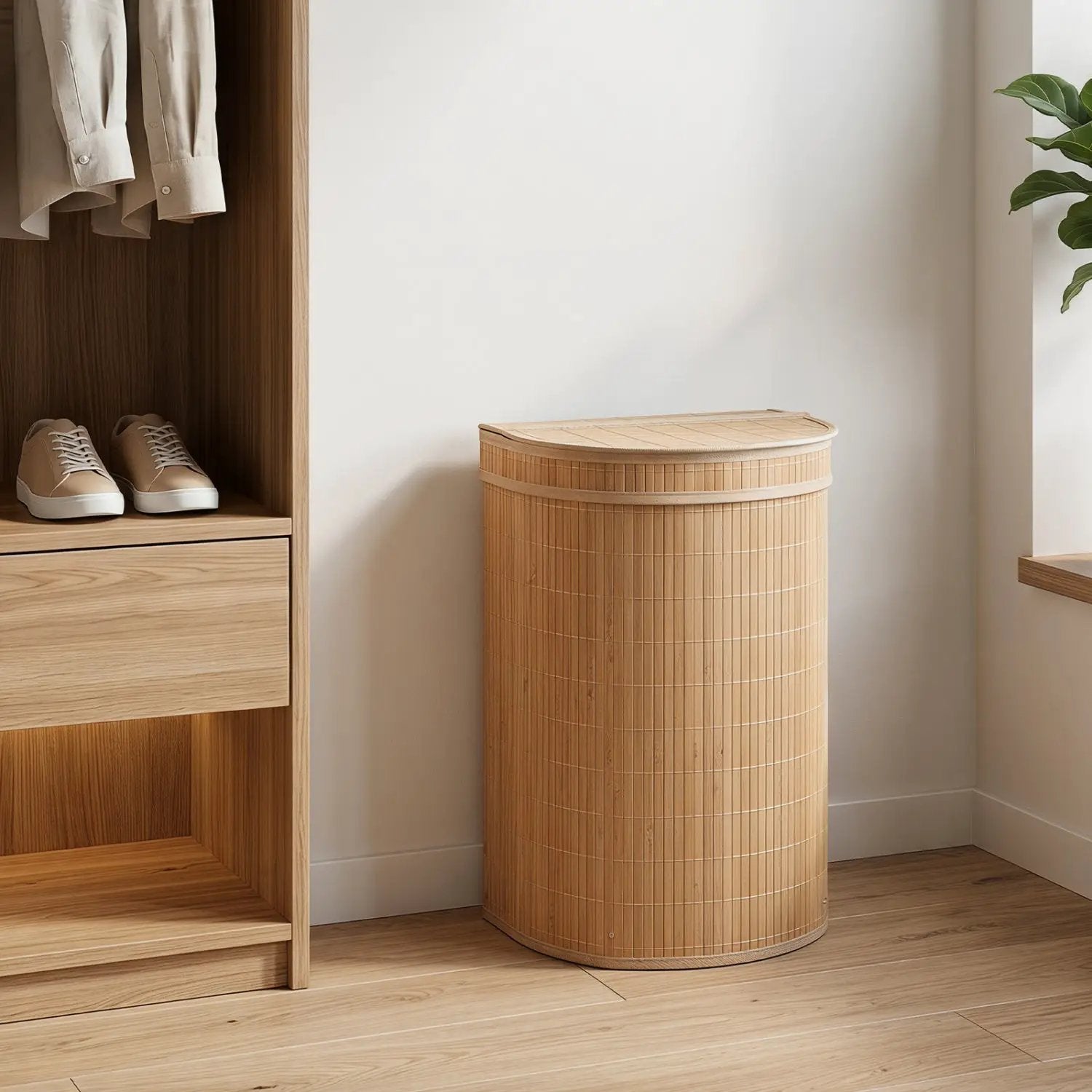 19 Gallon Bamboo Laundry Hamper with Zippered Lid by DirectDeals