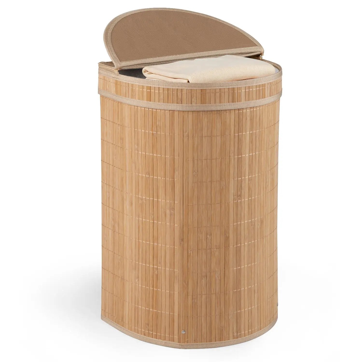 19 Gallon Bamboo Laundry Hamper with Zippered Lid by DirectDeals