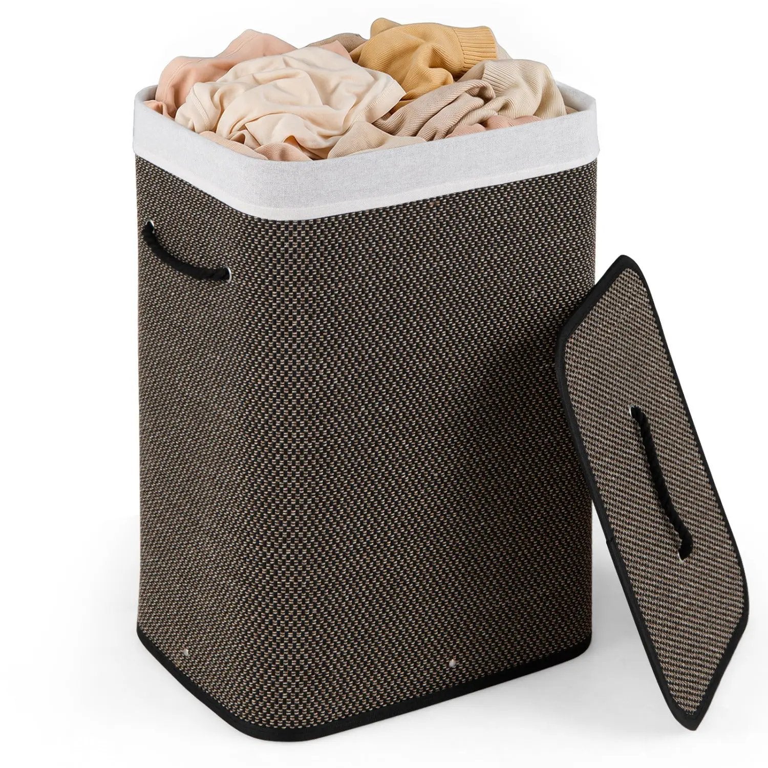 19 Gallon Bamboo Laundry Hamper with Removable Liner by DirectDeals