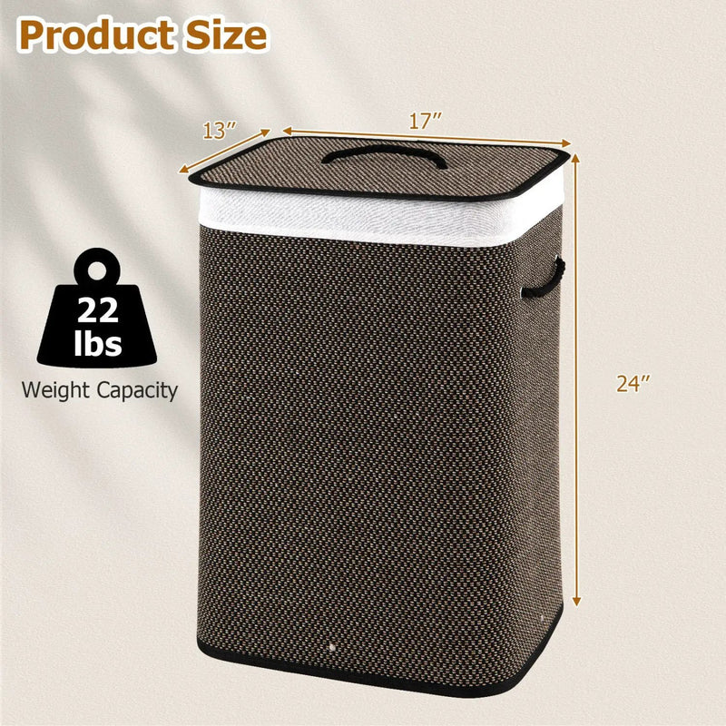 19 Gallon Bamboo Laundry Hamper with Removable Liner by DirectDeals