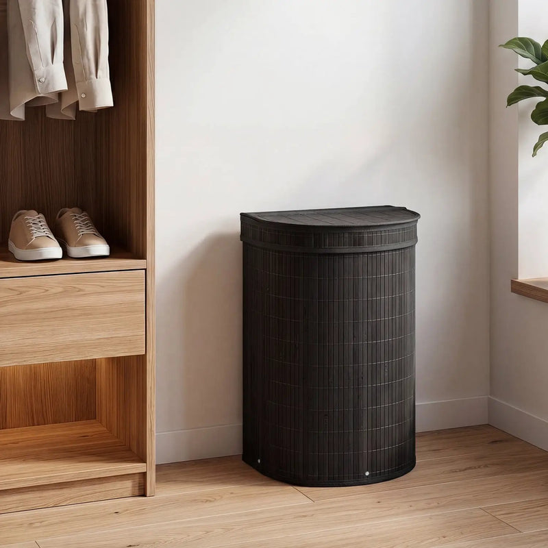 19 Gallon Bamboo Laundry Hamper with Zippered Lid by DirectDeals