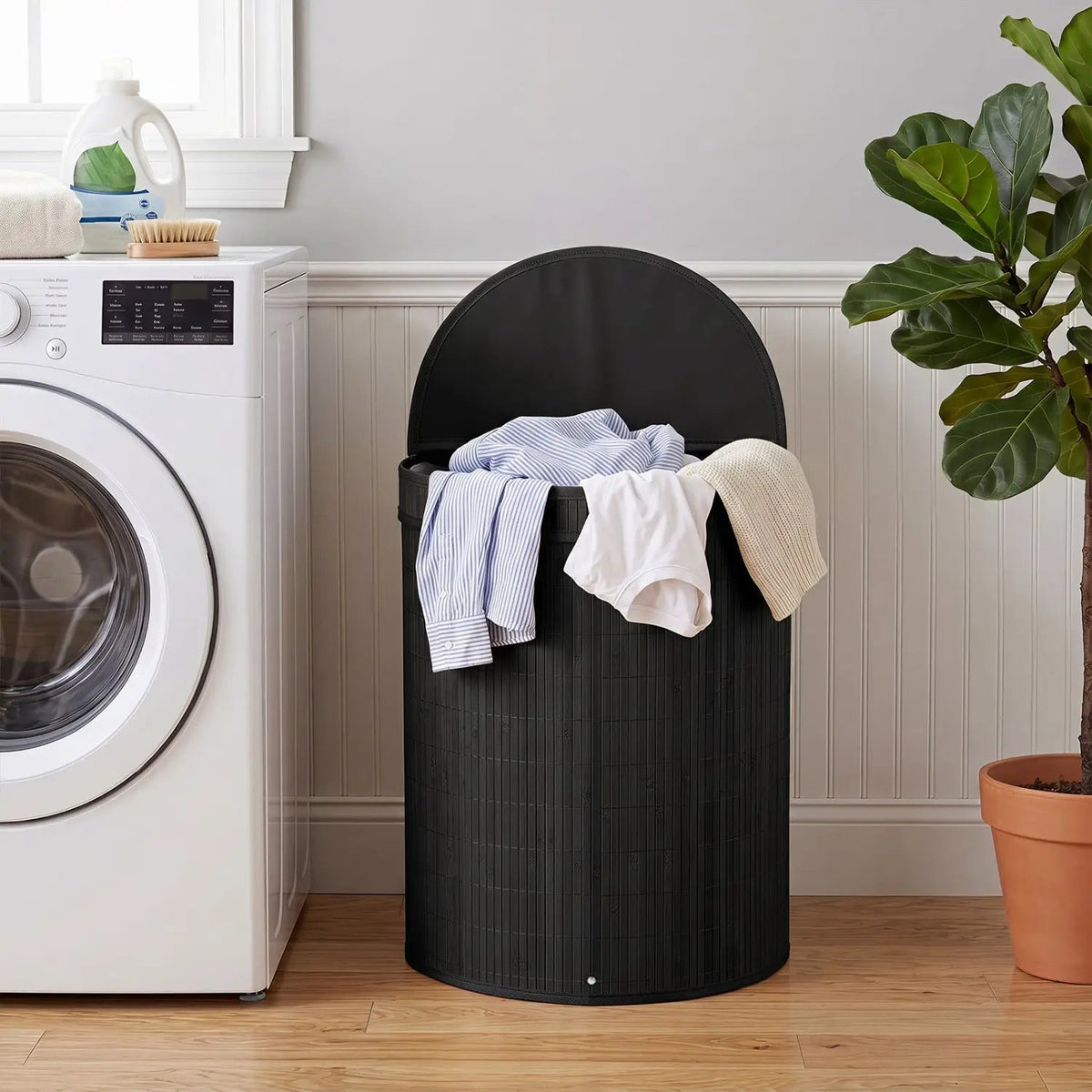 19 Gallon Bamboo Laundry Hamper with Zippered Lid, photo 18 of 24