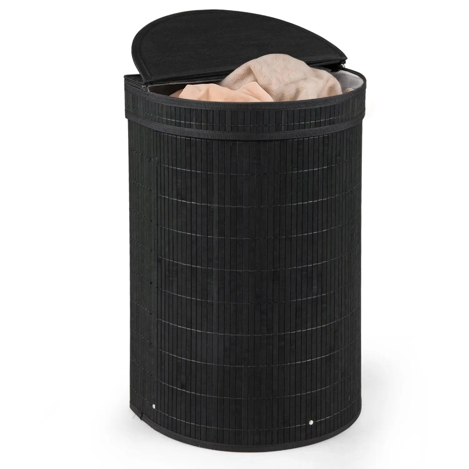 19 Gallon Bamboo Laundry Hamper with Zippered Lid by DirectDeals