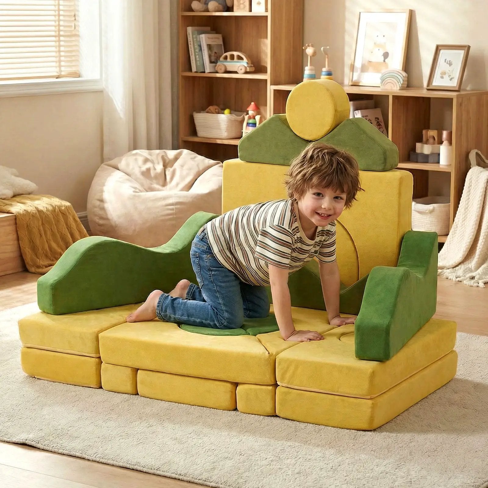 19 Pieces Modular Kids Play Couch for Inspiring Creativity by DirectDeals