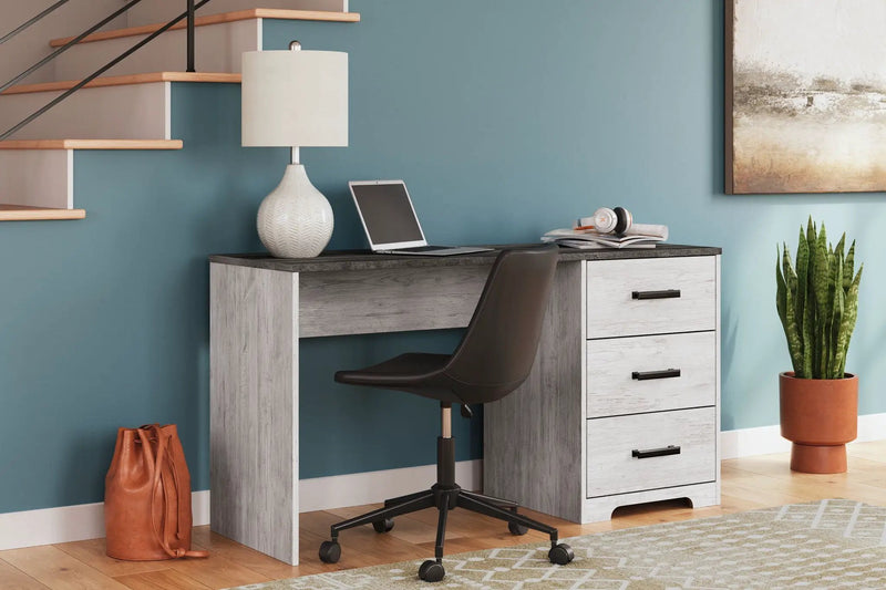 Shawburn - Home Office Desk - White / Dark Charcoal Gray by Unique Piece Furniture