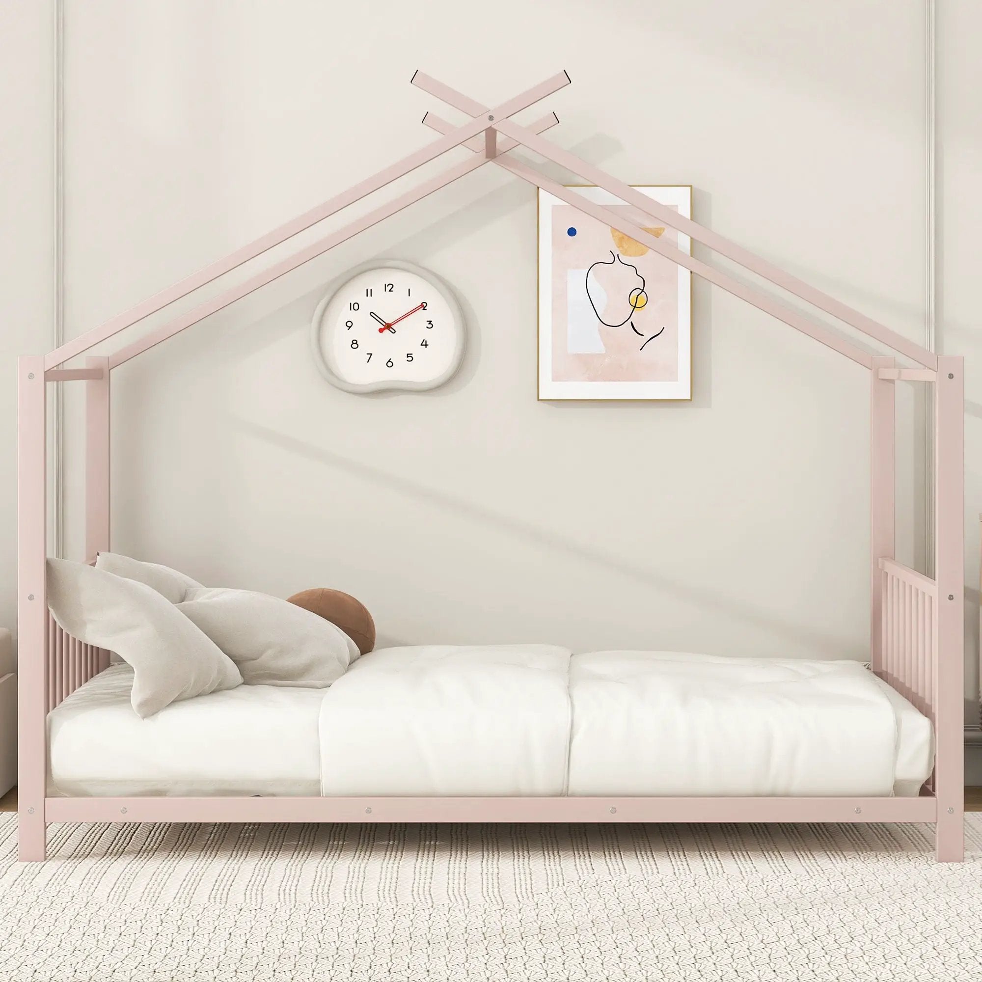 Metal House Platform Bed With Modern Design And Durable Frame by Unique Piece Furniture